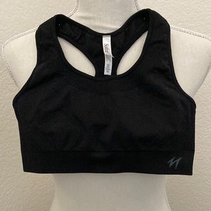 Sofra Black Racerback Sports Bra Size Small